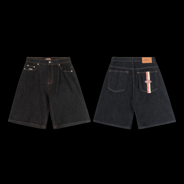 Corteiz Dual Stripe Denim Shorts