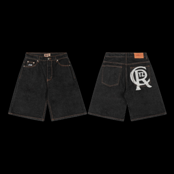 Corteiz Crest Chainstitch Denim Shorts