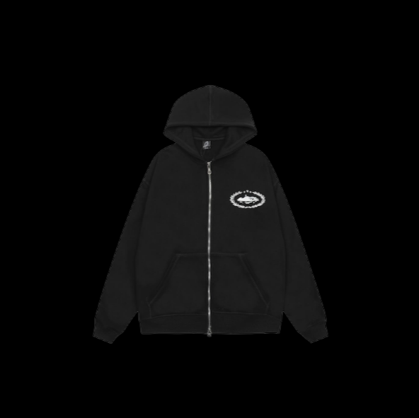 Corteiz Alcatraz Zip-Up Hoodie Black