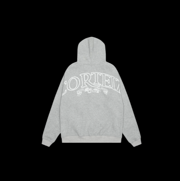 Corteiz Island Puff Print Zip Hoodie Grey