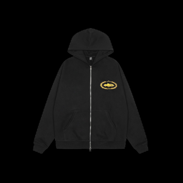 Corteiz Superior Royale Zip Hoodie Set Black & Yellow