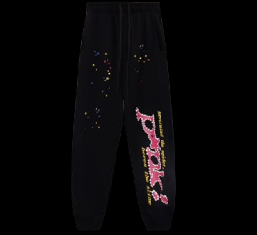Sp5der P*nk Black Hoodie Set